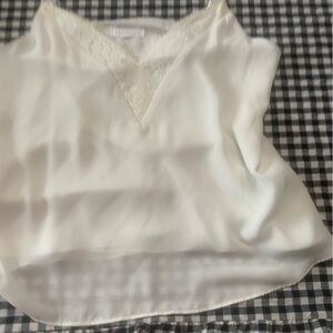 Elegant White Lace Trim Chemise